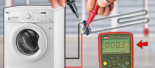Placeholder image: washing machine heating element removed for inspection due to overheating
