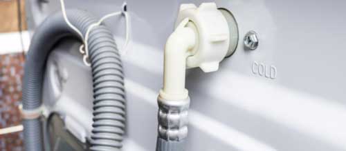 Placeholder image: standing water trapped inside a washing machine drum that will not drain