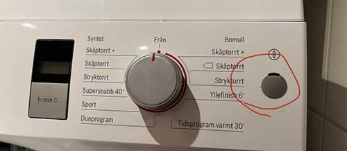 Placeholder image: washing machine control panel that will not power on